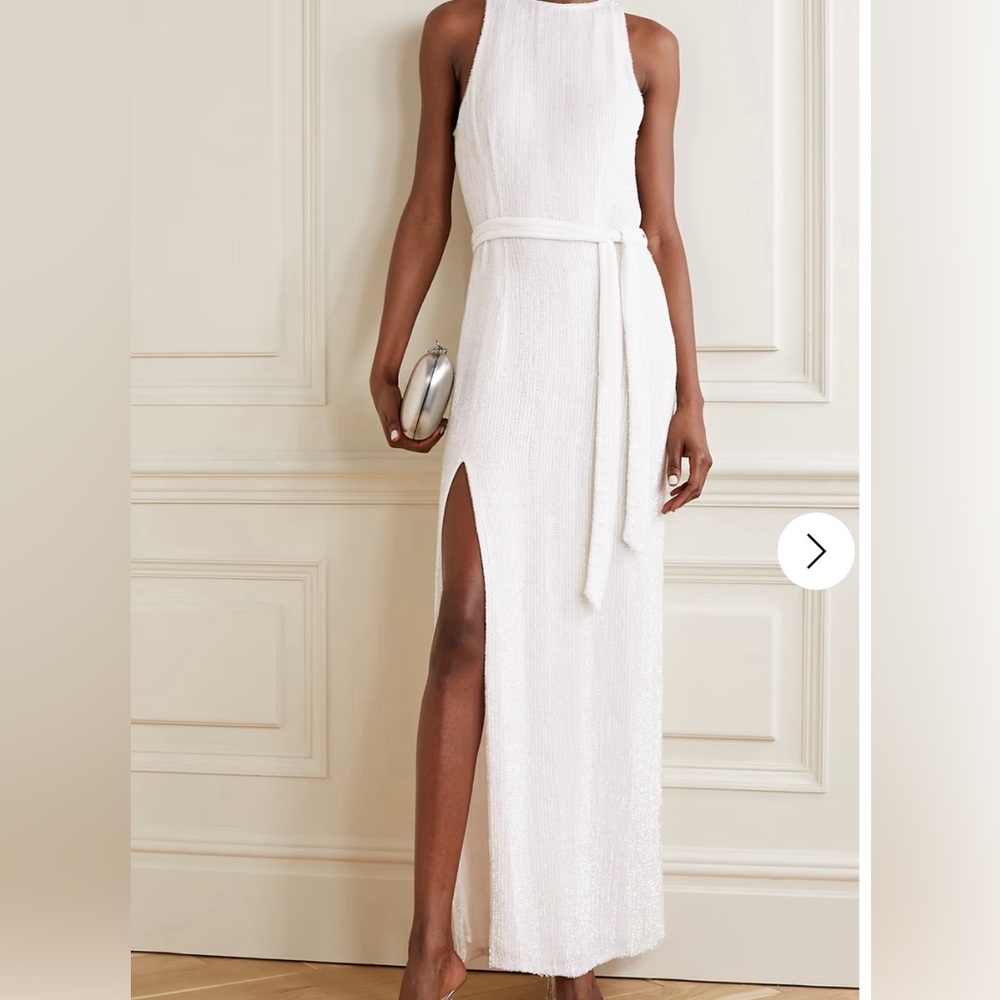 Retrofete Tilly belted Sequined Maxi Dress